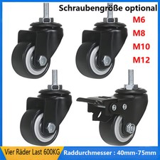 600kg Möbelrollen Schwerlastrollen  Lenkrollen Rollen mit Bremse Ø 40mm-Ø 75mm