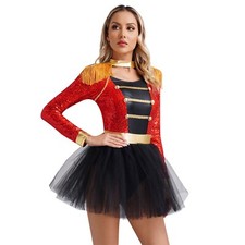Damen Zirkus Darsteller Tutu Kleid Bühne Ringmeister Strumpfhosen Cosplay Clown