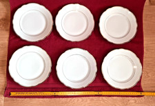 6 Teller mit Goldrand-Wellenrand Bavaria Moschendorf-Porzellan