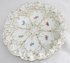 Meissen Porzellan Prunkschale, Streublumen & Goldbronze & florale Muster, 1.Wahl
