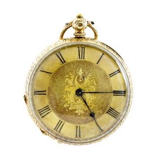 03633 Swiss manufacturer. Pocket watch, lepine. Ca. 1890. 18k gold.