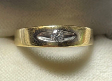 Massiver 750 Gold 18K Ring Solitär Brillant 0,1ct RG 54 Juwelier 6 Gramm gepfl.