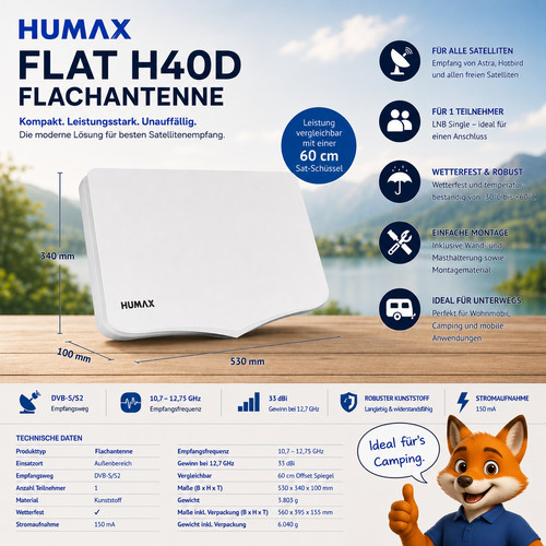 Humax flat h40d single - humax,