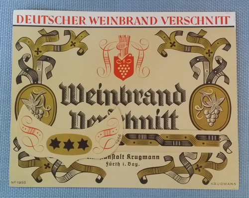 Altes weinbrandetikett - altes,