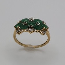 Smaragdring 375/- Gelbgold , Goldring mit Smaragd ( 9ct )