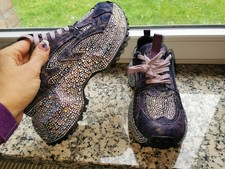 Damen Schuhe Glitzerkristall Strasssteine Plateau Sneaker Turnschuhe gr.40 Jeans