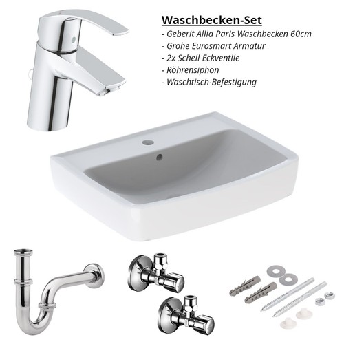 Waschbecken set 60cm geberit - waschbecken,