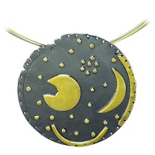 Himmelsscheibe von Nebra 40mm Sternenschmuck Silber Anhänger