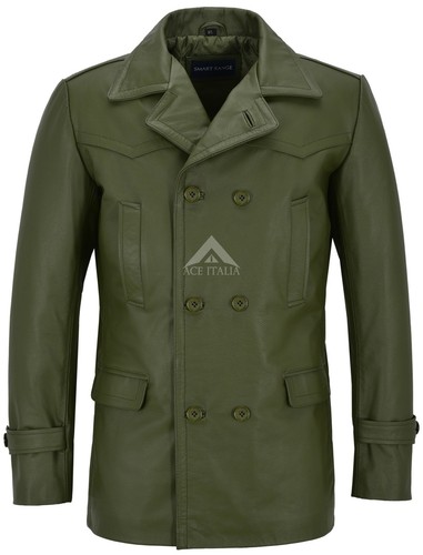 Herren leder long - leder, jacke