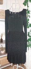 Kleid mit Fransen, schwarz Gr