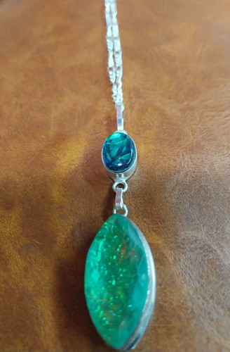 Halskette mit triole opals - halskette,