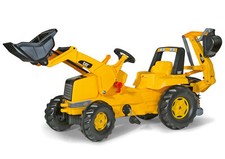 Rolly Toys Trettraktor CAT + Frontlader, Bagger, Sandspielzeug, Baustelle