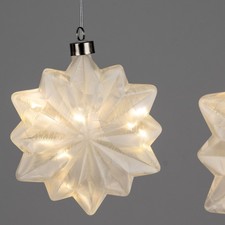 LED Deko Hänger Stern ICE D. 16cm matt weiß aus Glas Formano W25