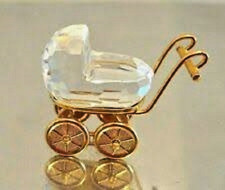 Swarovski Kristall "MEMORIES BABY KINDERWAGEN - vergoldet" Neuwertig & Originalverpackt