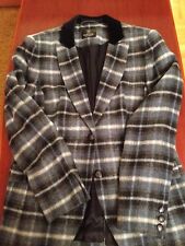 MADELEINE Damen Blazer Jacket Dunkelblau Kariert Samtkragen 38 Edel Neu