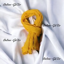 Italian design Schal Halstuch gelb Luftdurchlässig gekreppt Baumwolle Sommer 
