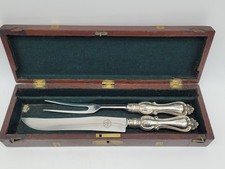 Antikes Silber 84 Zolotniki Tranchierbesteck im Holzetui datiert 1845