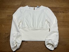 Leichte H&M Bluse Gr. XS weiss mit 3/4 Ärmeln