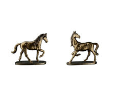 Dekofigur Pferd golden Antik Pferde Figur Polyresin Horse Statue Hengst Figur