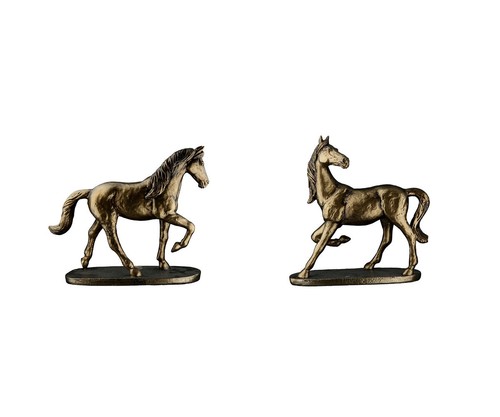 Dekofigur pferd golden - golden, antik