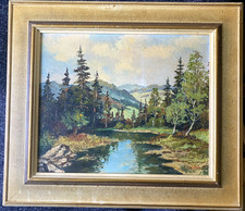 ::A. MICHEL OIL PAINTING FIR