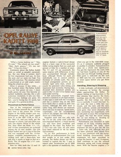 1968 opel kadett rallye - rallye, 1900