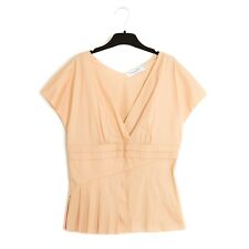 Christian Dior 2007 Top FR42 Galliano Beige Baumwolle V-Ausschnitt Top Bluse ...