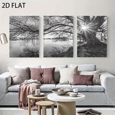 3er Set Schwarz Weiß Baum