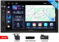 CAM+DVR+DAB+Android 14 7" Doppel 2DIN Autoradio GPS Navi Navigation CarPlay WiFi