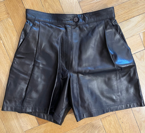 Short leder schwarz 36 - short, gr.