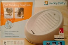 Lucky-Kitty Keramik Katzenbrunnen, weiß, Zubehör, wenig benutzt, im org. Karton