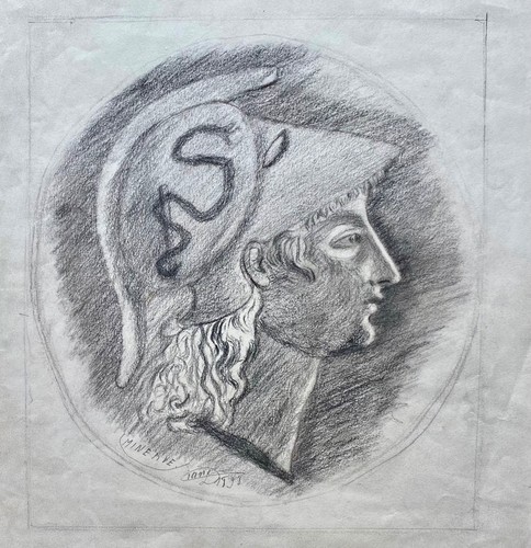 Bleistiftzeichnung minerve - ", minerve"