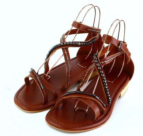 Sandal aus leder 43 braun - sandal,