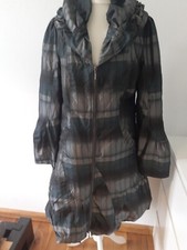 BOHO FRANSTYLE Mantel Übergang Ballonmantel grau schwarz grün kariert Gr.36