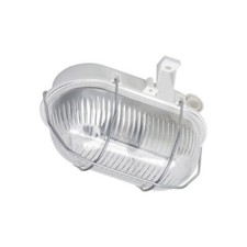 OVAL Kellerleuchte Kellerlampe Feuchtraumleuchte Grau IP44 E27 Keller Garage
