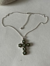Modeschmuck Kreuz mit Strass und Kette