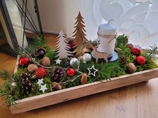 Adventskranz frisch🎄 Weihnachtskranz Weihnachtsdeko Tischgesteck Moos Elch Wald