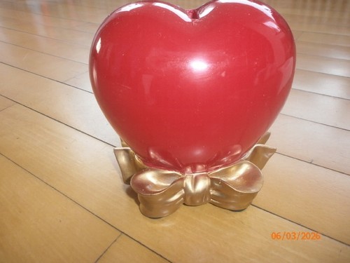 Red heart money bank porzellan - red,