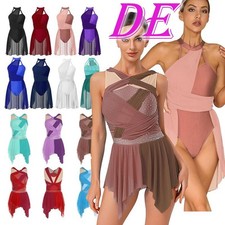 DE Damen Tanzkleider Lateinkleider Balletttrikot Gymnastik Leotard Eiskunstlauf 
