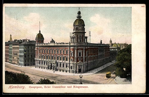 Hamburg neustadt hauptpost - ak,