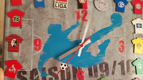Fußball blech wand uhr aral - blech-wand,