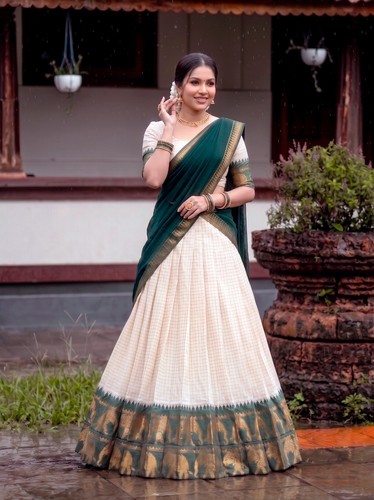 Damen lehenga choli set - choli, weiß