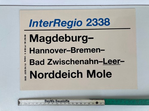 Zuglaufschild innen aus - , db