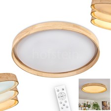 HOFSTEIN Salerno dimmbare Deckenleuchte aus Holz/Metall/Kunststoff in Natur/Weiß