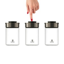 Vakuum Vorratsdosen Glas 3er Set 1000ml Vorratsgläser Vakuumdeckel luftdicht