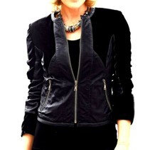 LEDER LEDERJACKE JACKE VELOURJACKE LAMMNAPPA GLATTLEDER schwarz Gr. 44