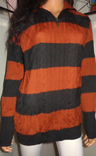 Louis Fashion Knitwear Pullover rostbraun-schwarz gestreift  Gr M