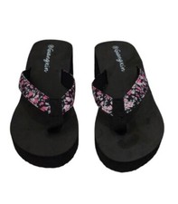 Sommer Damen KeilabsatzSandalen Plateau StrandZehentrenner Flip Flops 37 Schwarz