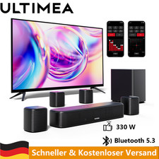 ULTIMEA 7.1ch Soundbar mit 4" Subwoofer & 4 Surround Lautsprechern, für TV BT5.3