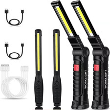 2/4 LED-KFZ Arbeitsleuchte Akku Werkstattlampe COB Handlampe MitMagnet Stablampe